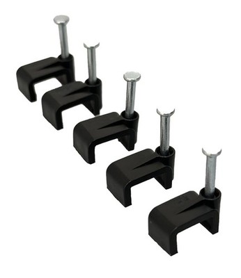 Flache Kabelklemmen, aus Kunststoff, für Internet-, Telefon-, TV-Kabel,
