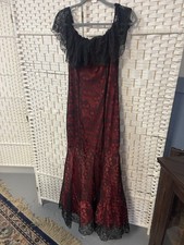 Witch Halloween Women Elvira-Like Costume Dress Black Net Sleeves- Size Large