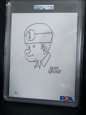 MORT WALKER HAND SIGNED 8x11 ORIGINAL DRAWING    SELF-PORTRAIT   JSA+PSA SLABBED