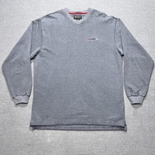 Vintage Eddie Bauer Pullover Mens Large Tall Gray V-Neck Made in Canada 90s y2k