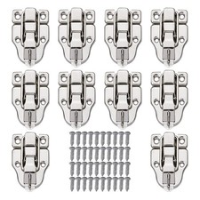 10PCS Metal Duckbilled Box Hasp Lock Toggle Latch Catch for Wooden Silver
