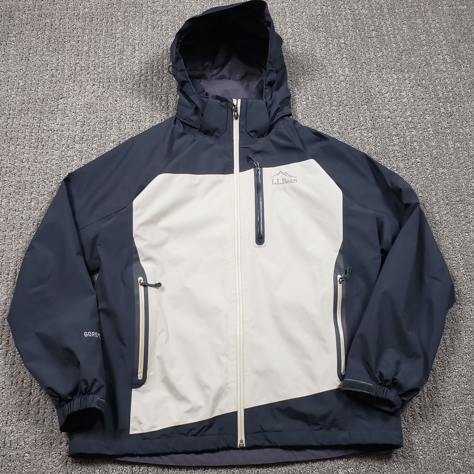 LL Bean Jacket Mens Medium Gray Rain Shell Weathe… - image 1