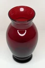 Vintage Anchor Hocking Glass Flared Vase Royal Ruby Red 6-1/2"
