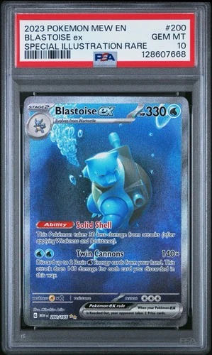 2023 POKEMON MEW EN-151 SPECIAL ILLUSTRATION RARE #200 BLASTOISE EX PSA 10