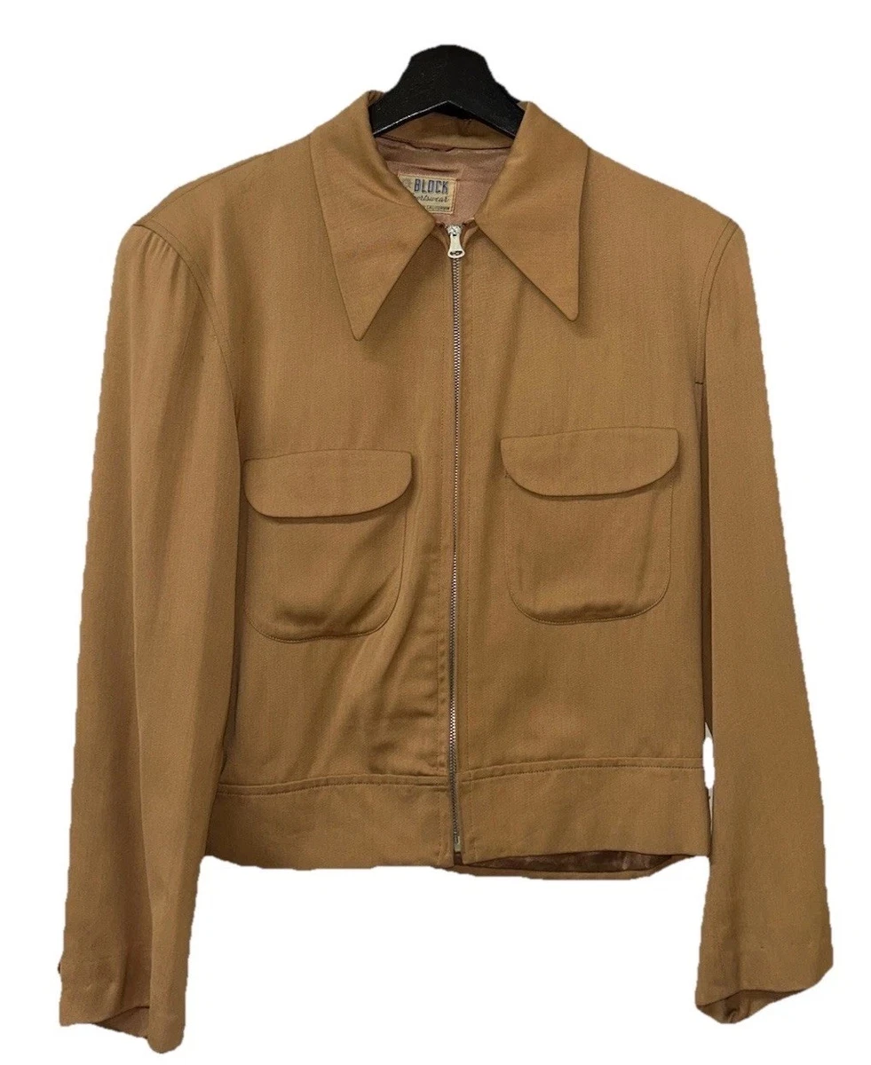 Gabardine Original 1940s Vintage Outerwear Coats & Jackets for Men