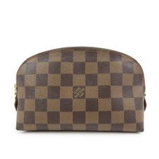 Louis Vuitton Damier Pochette Cosmetic PM Pouch Brown N47516 Authentic Used F/S