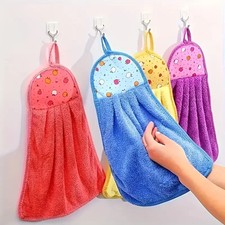 Small Hand Towels + Hanging Loop Bathroom Kitchen Absorbent For Caravan Camping