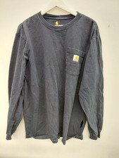 Men's Carhartt Navy Size LT Relaxed Fit Long Sleeve T-Shirt