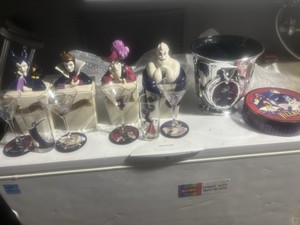 Vintage Disney Villains Barware Set Maleficent Ursula Captain Hook Evil Queen