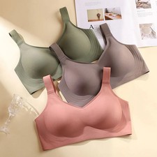 Push Up Jelly Bra Seamless Support Anti Sag Wire Free Underwear Big Bust Fit