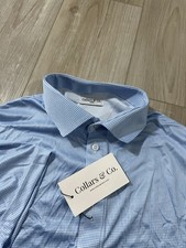 Collars And Co Mens Short Sleeve Polo Houndstooth Size Large