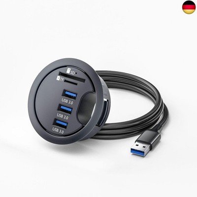 chenyang USB 3.0 Unterputz Desktop Hub,3 USB 3.0 Port Hub Tüllenloch 2,36 Zoll 