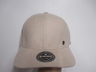 NO BAD IDEAS MENS CONLEY 2.0 FLEX FIT BASEBALL HAT (L/XL) NWT BEIGE W/BLACK LOGO