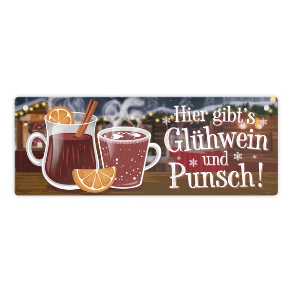 Hier Gibts GlüHwein Und Punsch Metallschild-image