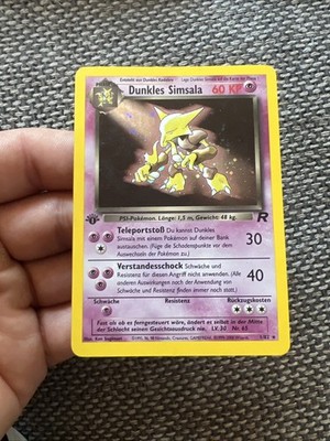 Pokémon Team Rocket 1. Edition Dunkles Simsala 1/82 Holo Deutsch Near Mint
