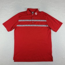 Foot Joy Polo Shirt Mens Large Red Athletic Fit Performance FJ Golf