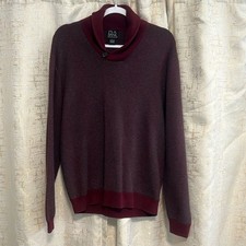 Jos A Bank Red Executive Collection Shawl Collar Men's Sweater Size Large Casual