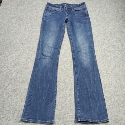 G-Star Raw Damen Bootcut Jeans W30 L34 Blau Midge-Saddle-Mid-Bootleg Stretch