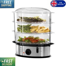 1200W Healthy Steam Cooker &ndash; 3 Stackable Baskets with 60-Min Timer for All Foods