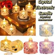 24pcs Flameless LED mini Tea Lights Candles Flickering Battery Wedding Operated