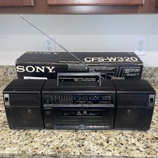 Vintage Sony CFS-W320 Dual Cassette Player Portable Radio Stereo Boxed Recorder