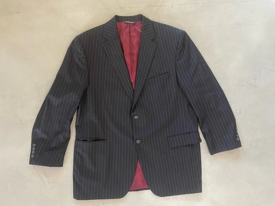 Traje a Rayas Savile Row Loro Piana 44R Gabardream Super 130s Pantalones de Lana 39x30 Foto 2 de 4