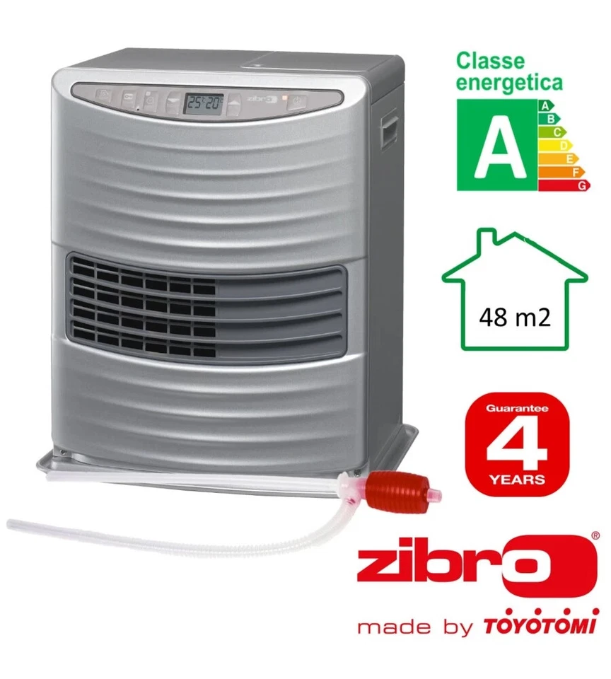 STUFA A COMBUSTIBILE LIQUIDO ELETTRONICA "ZIBRO LC-30" ARGENTO 3 KW - Immagine 2 di 2