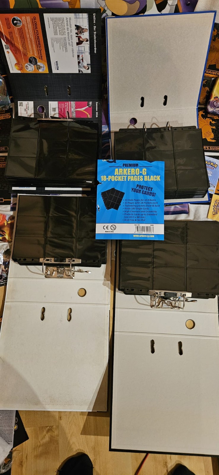 Arkero-G - 18-Pocket Pages Black 450+ Stück + Kartenfolien + Toploader