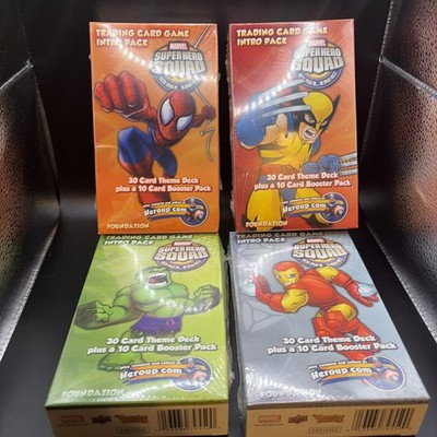 Marvel Super Hero Squad Trading Card Game Intro Packs (2012 Upper Deck) Set of 4