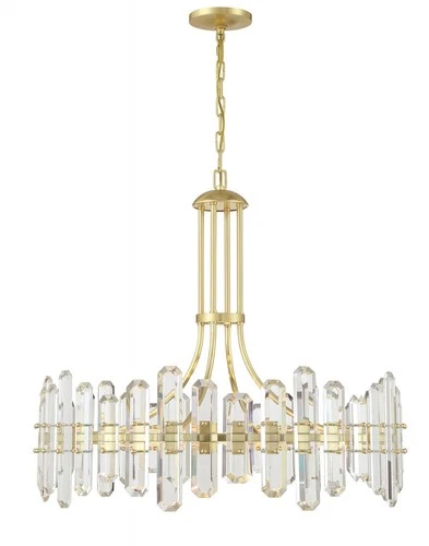 Crystorama Bolton 31"W Aged Brass 12-Light Crystal Chandelier - Picture 3 of 10
