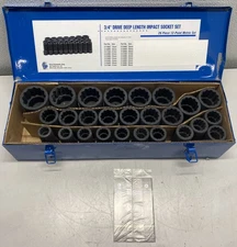 Grey Pneumatic Deep Metric Master Impact Socket Set GRE8126MD