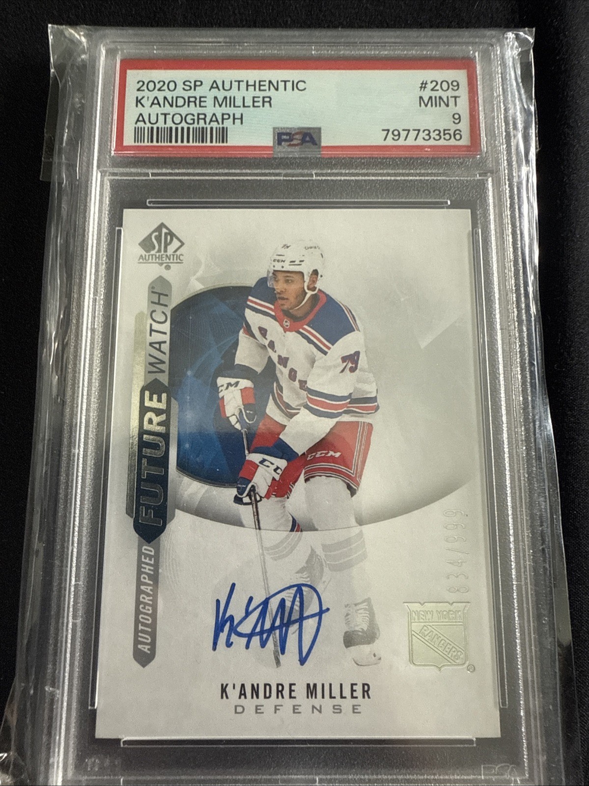 2020-21 UD SP Authentic Future Watch Auto /999 K’andre Miller PSA 9