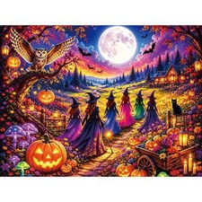 Halloween 1500 Piece Jigsaw Puzzle Spooky Dark Holiday Scene