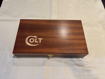 Hand Crafted Colt Mahogany Solid wood boxes with inlay,  storage and gun case.