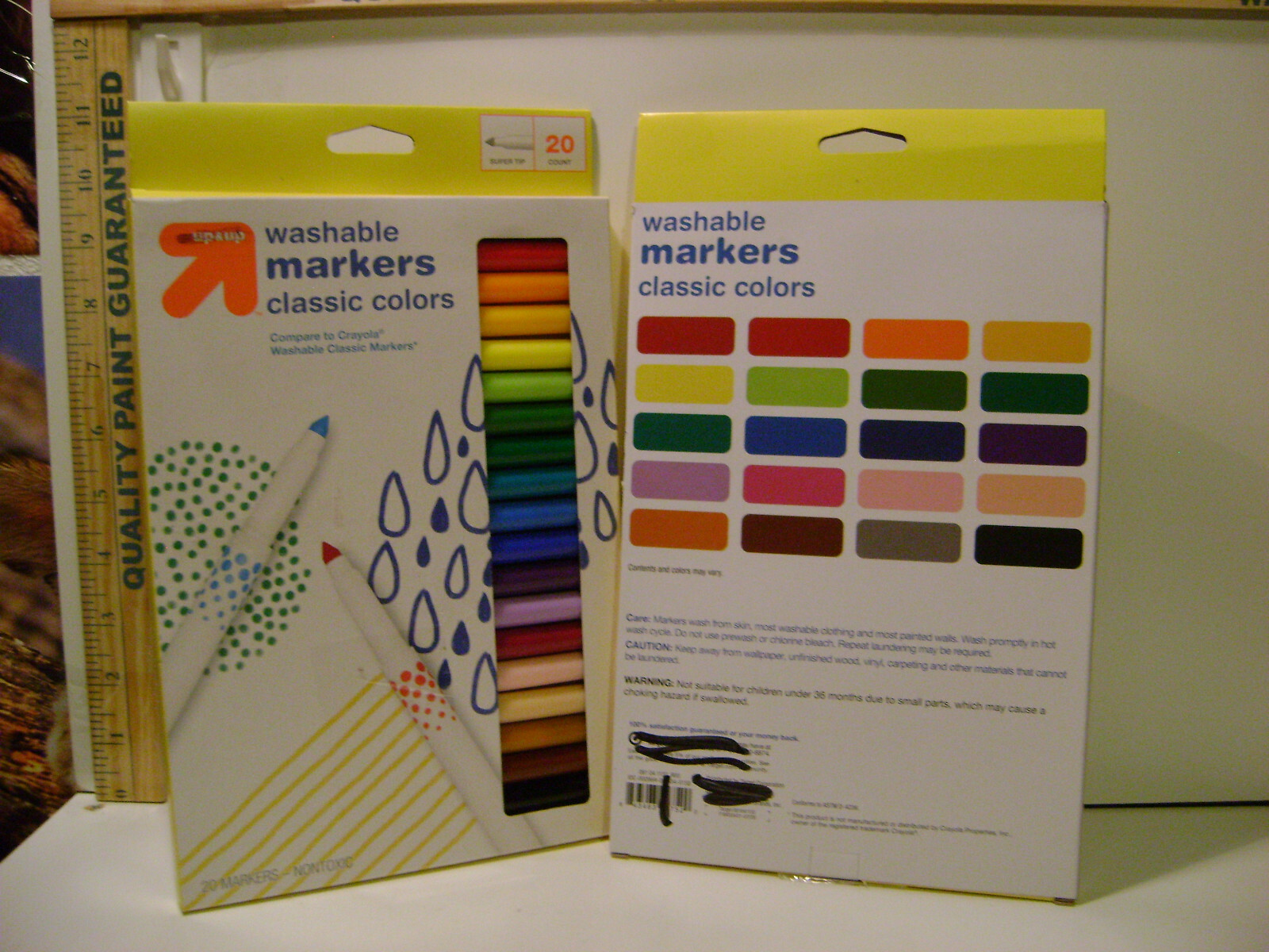 2 PACKS of 20 count (40 TOTAL) Kids Washable Super Tip NONTOXIC WASHABLE MARKERS