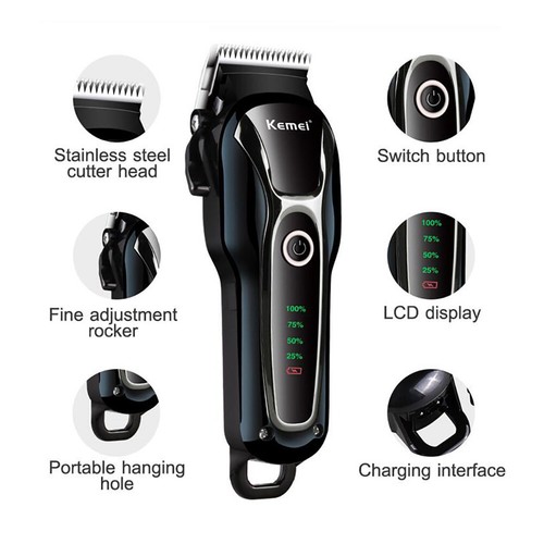 KEMEI Pet Dog Cat Hair Clippers Grooming Trimmer Kit Professional Cordless Set - Picture 4 of 12