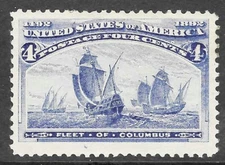 Scott  233  M/H/OG  VF/XF  JUMBO    4c Columbus Expo Issue