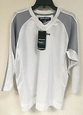 NEW Bauer Youth Premium Practice Jersey Y6002, White/Gray, Size L