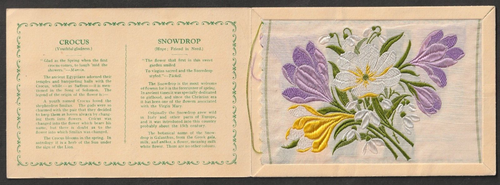 Kensitas WIX tobacco Silk flower Postcard CROCUS / SNOWDROP Cover Type B