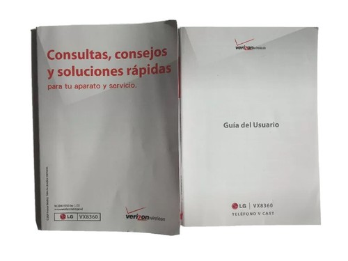 LG VX8360 Téléphone Portable Manuel Utilisateur Guide Anglais et Espagnol Espanol + Tips Book - Photo 3 sur 12