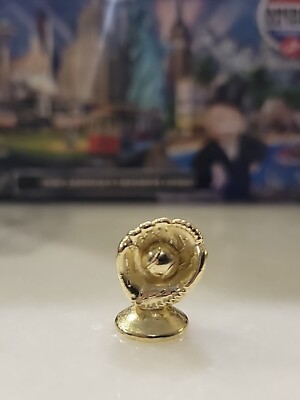Baseball & Glove - Monopoly Here & Now Gold Pewter Game Piece Token Pawn Mover