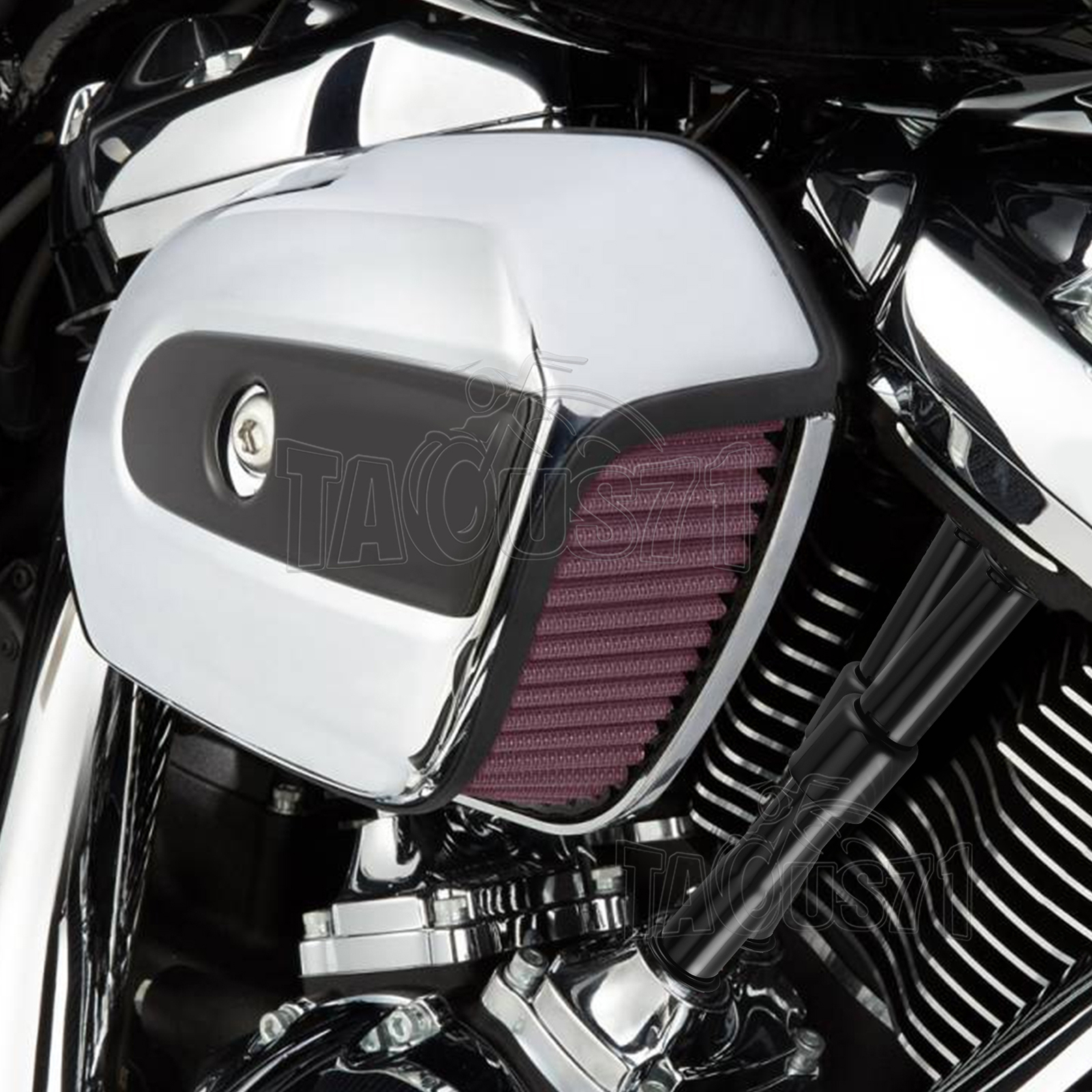 Aluminum Black Pushrod Tubes Covers For 17UP Harley Davidson M8 Milwaukee Eight eBay