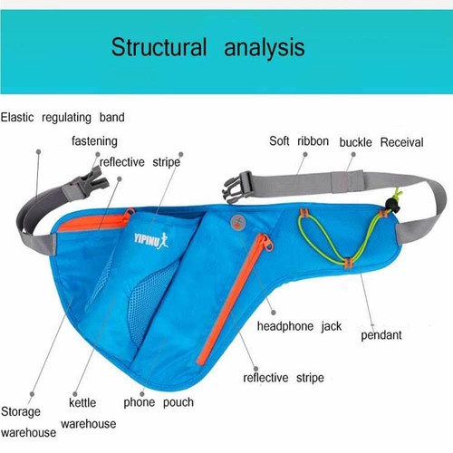 Wasserdichte Sport Laufgürtel Taille Fanny Pack Tasche zum Wandern Radfahren Klettern - Bild 3 von 14