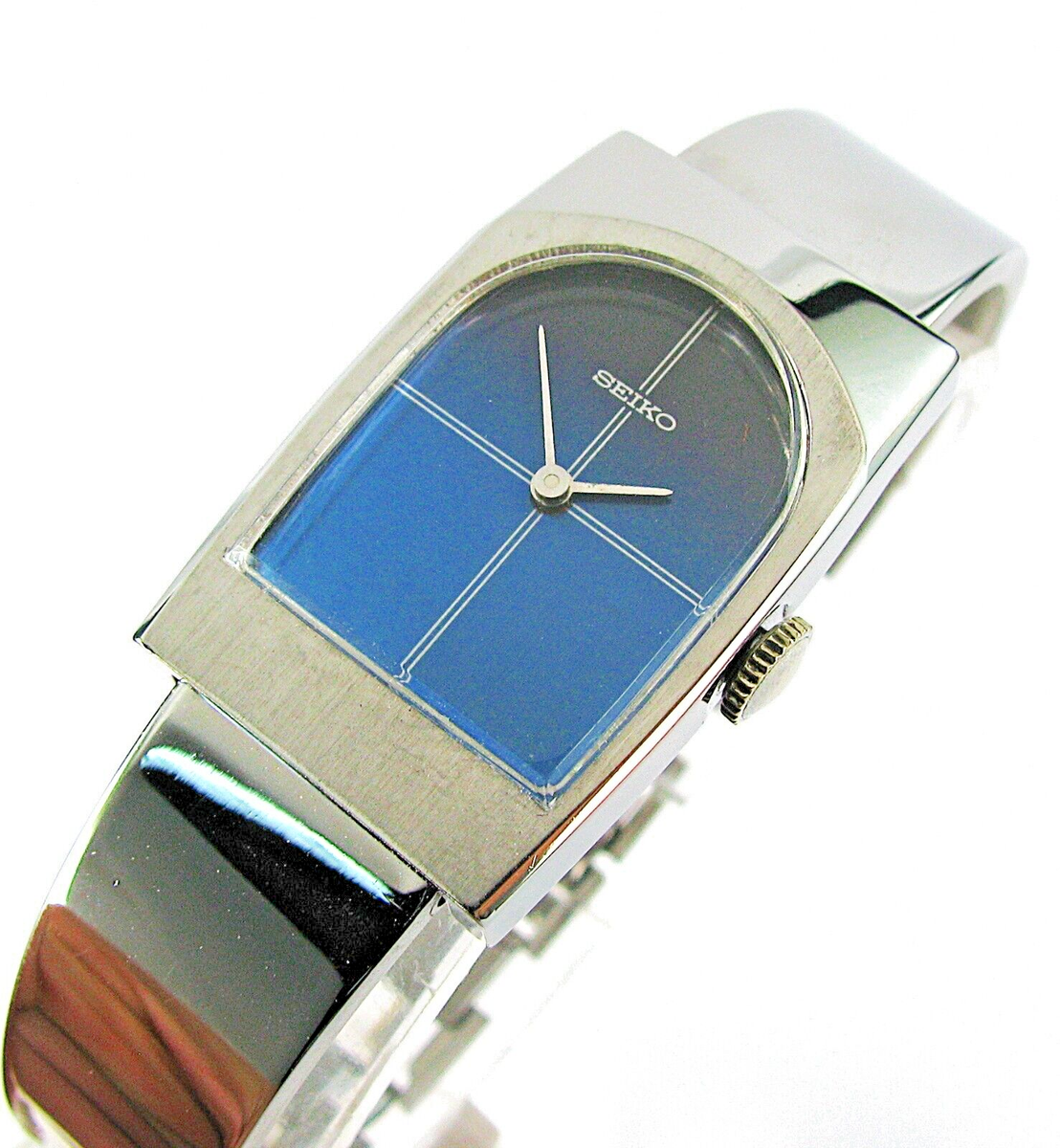 Rare Vintage Seiko Asymmetric Stainless Steel Hand Wind Mod