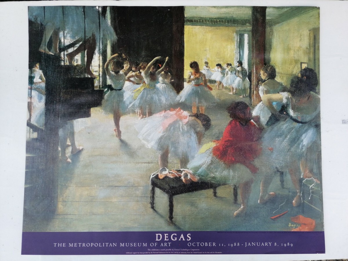 Degas vintage ART poster【踊り子】 Degas Art Print Exhibition Poster The Dance Class 1988 1989
