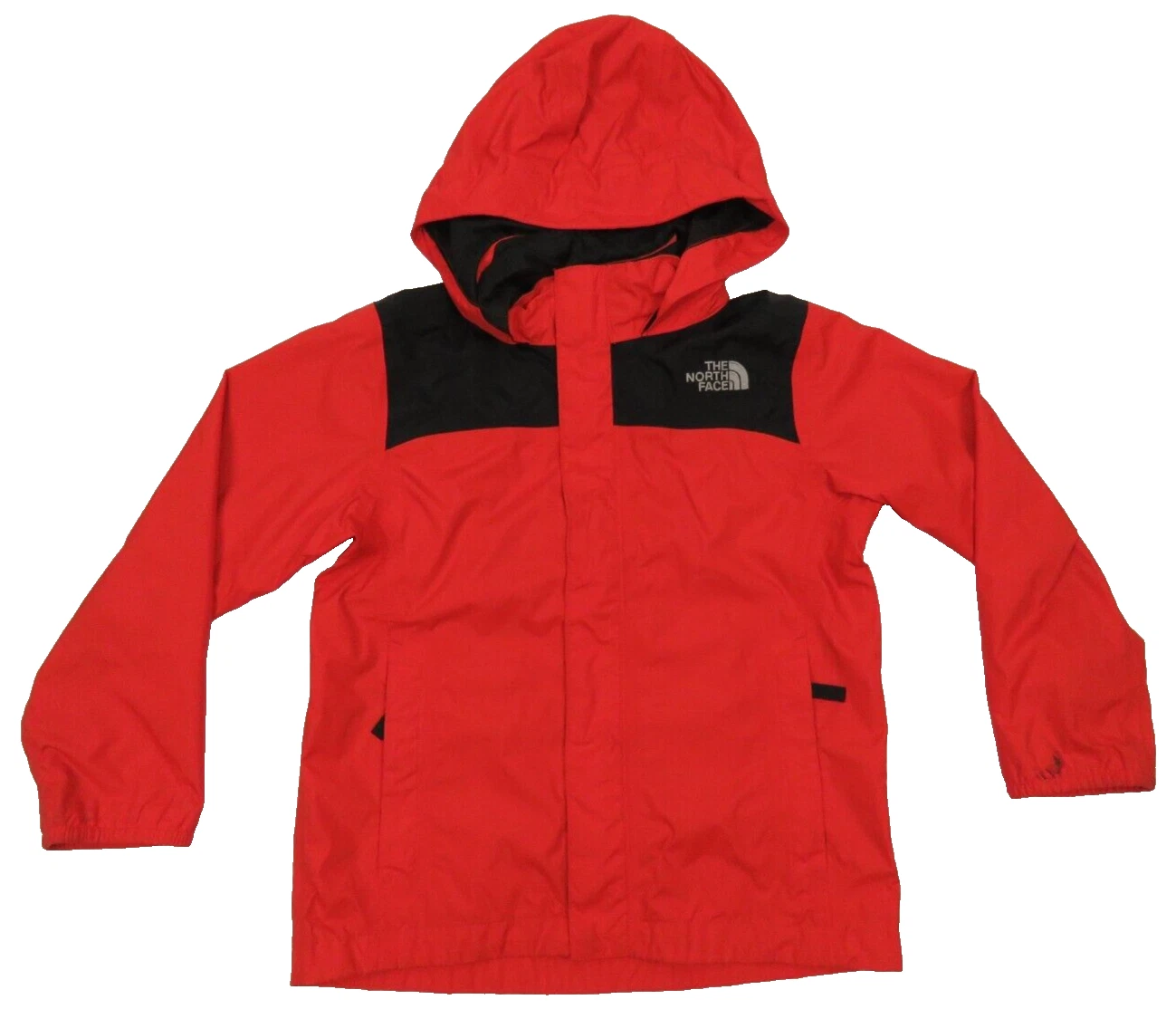 The North Face TNF Hyvent Rain Wind Red Boys Youth Hooded Full Zip Coat Jacket