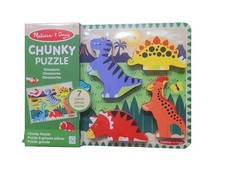 Melissa  Doug - Chunky Wooden Puzzle DINOSAURS - 7 Pieces NEW SEALED