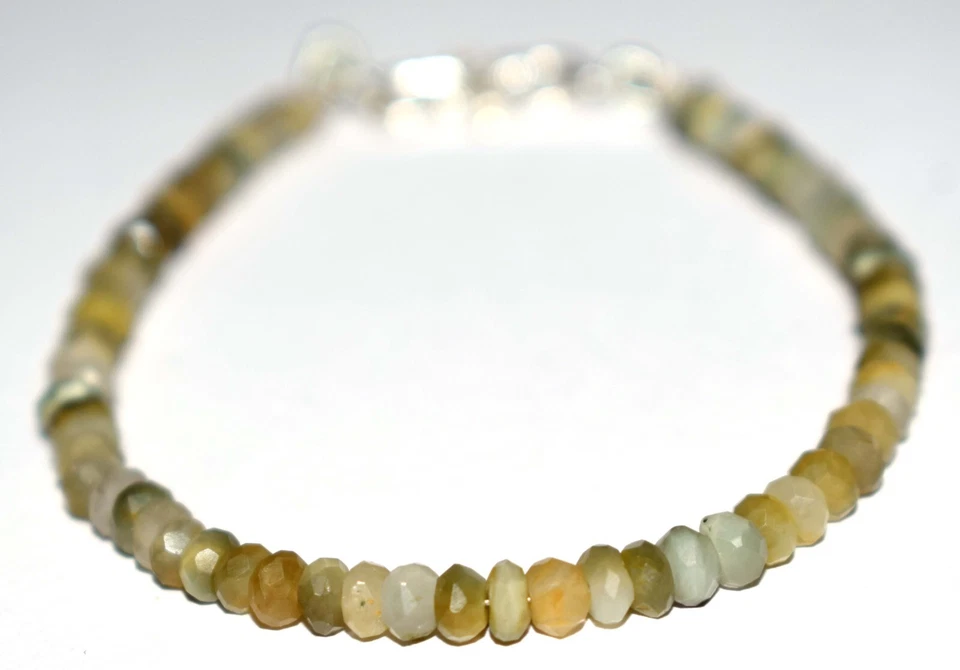 925 Argento Fine Naturale Occhio di Gatto Gemma 3-4 MM Perline 7 " Filo - Immagine 4 di 4