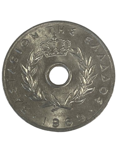 GREECE 20 LEPTA GREEK 1969 CIRCULATED COIN - Picture 2 of 2