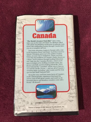 1993 Railroad VHS Canada Train Ride Toronto Winnipeg Edmonton Vancouver Banff + - Picture 2 of 4